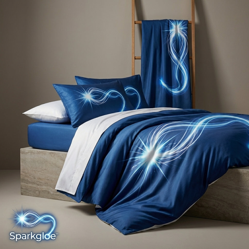 🌌✨ Product Name  Sparkglo™ LuminWave Cosmic Glow Bedding Set