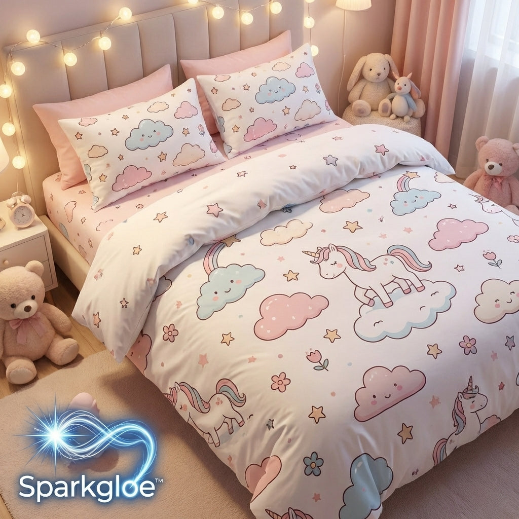 🦄 Product Name  Sparkglo™ Unicorn Whimsy Dream Bedding Set